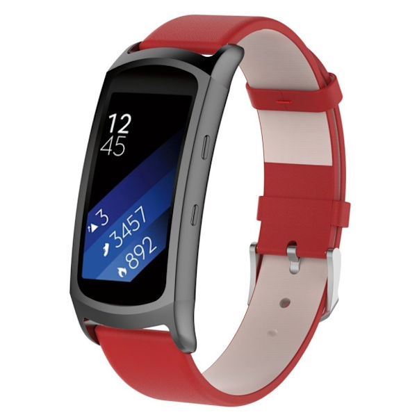 Samsung Gear Fit2 Pro ægte læder urrem - Rød Red