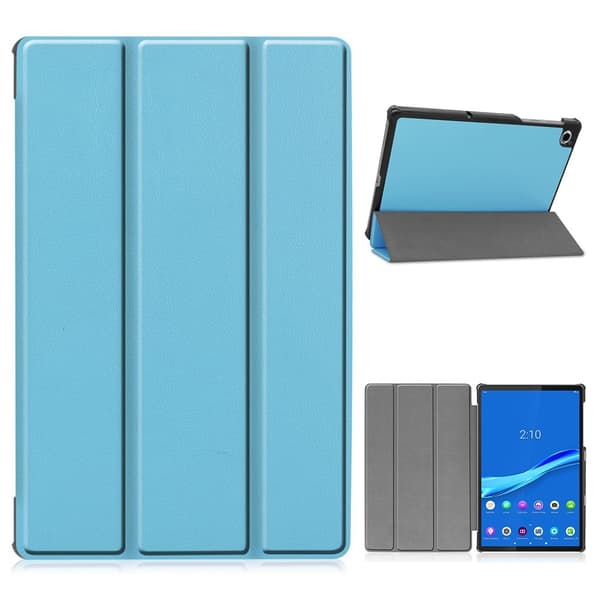 Lenovo Tab M10 FHD Plus slitstarkt trefaldigt läderfodral - Baby Blå Blå