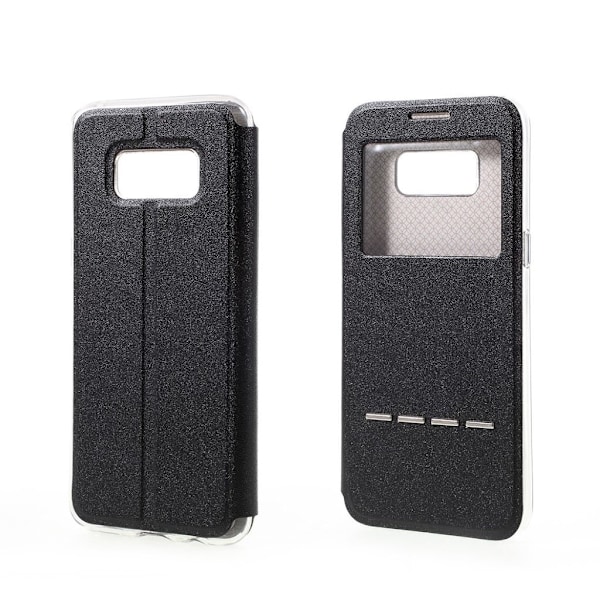 Samsung Galaxy S8 Smart og beskyttende læder-etui - Sort Black