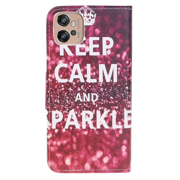Wonderland Motorola Moto G32 Flip Etui - Keep Calm og Sparkle Red