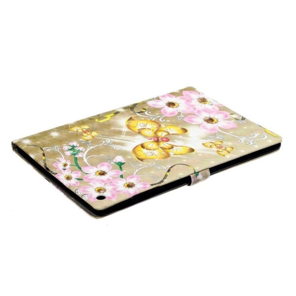 iPad 10.2 (2019) lys spot decor mønster læder etui - Blomme i Bl Multicolor