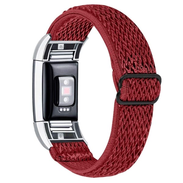 Fitbit Charge 2 elastiskt klockarmband i nylon - Röd Röd