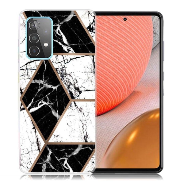 Marble Samsung Galaxy A72 5G Etui - Black and White Diamond Multicolor