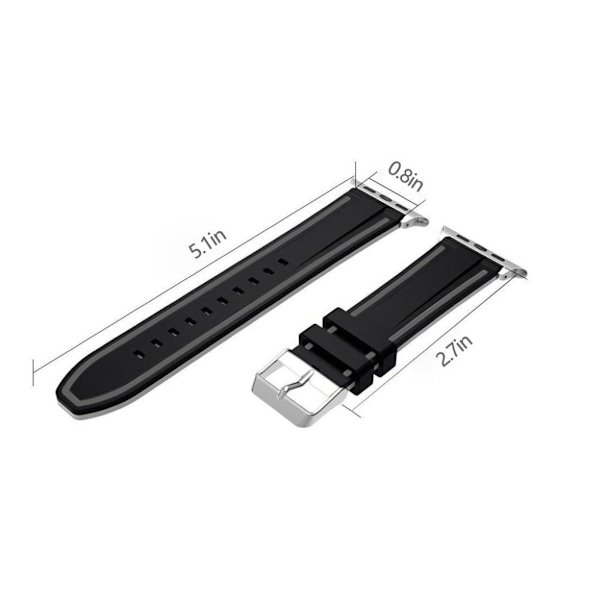 Apple Watch Series 3 Series 2 Series 1 38mm silikon armbandsrem träningsklocka - Svart och grå multifärg