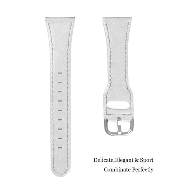Enkel urrem i okselæder til Pebble 2 / SE 2 / Time Round Large - Hvid White