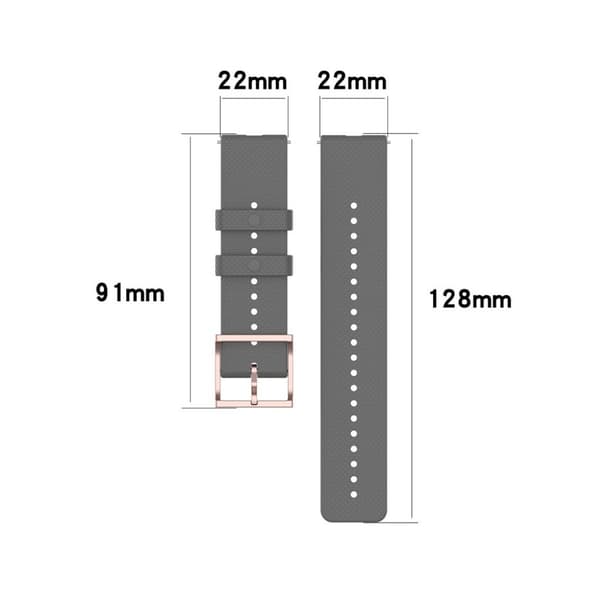 Silikoneurrem til Samsung Galaxy Watch 3 (45mm) / Watch (46mm) - Grå Silver grey