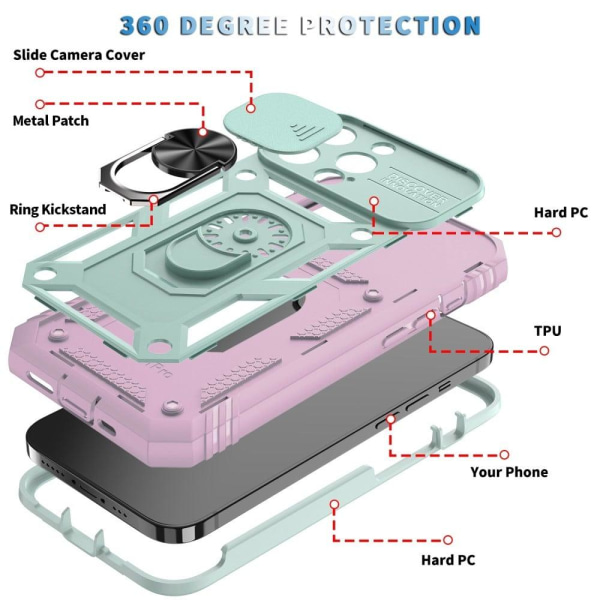 Bofink Combat iPhone 13 Pro case - Green / Pink Green
