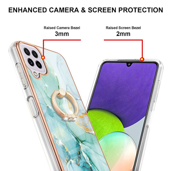 Marmormotiv Samsung Galaxy A22 4G / Samsung Galaxy M32 skal - Grön Marmor Dimma Grön