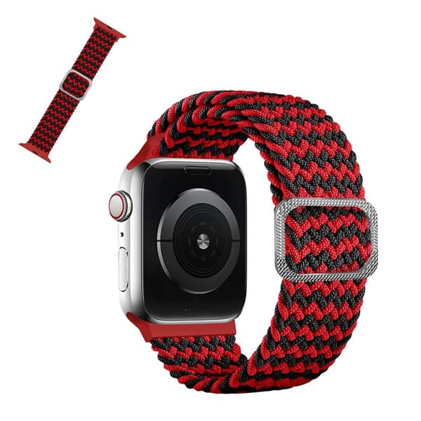 Apple Watch 40mm nylonkuvioinen kellonhihna - Aalto Punainen Musta Red
