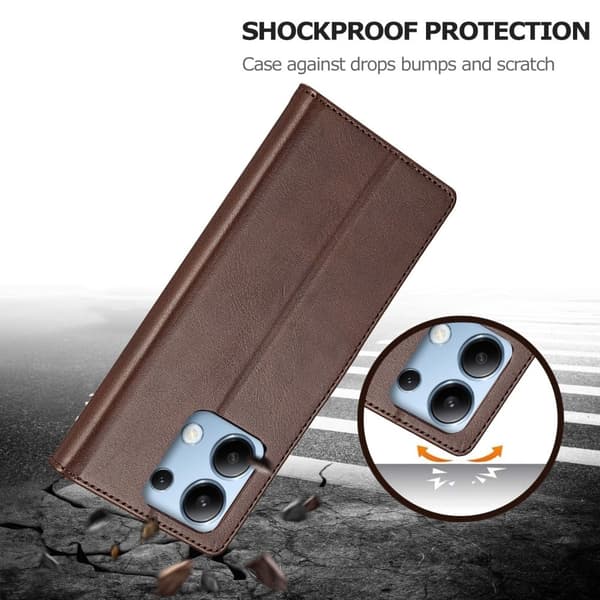 LC.IMEEKE Xiaomi Redmi Note 13 5G  flip case - Ruskea Brown