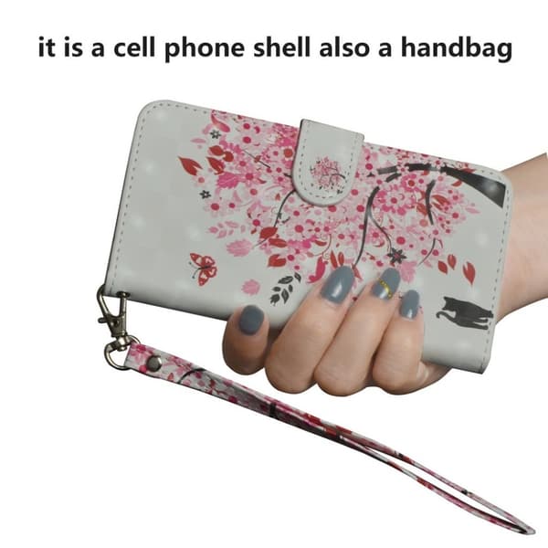 iPhone XR mobilfodral syntetläde silikon stående plånbok - Blomträd multifärg