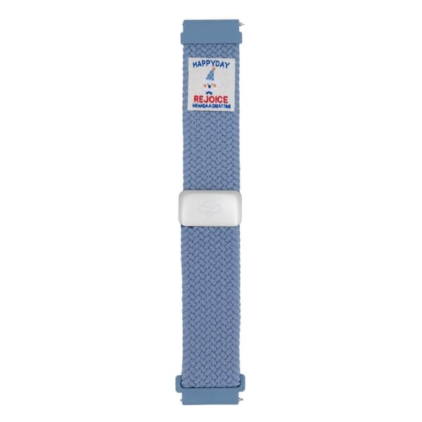 20mm Universal Watch Band Top Hat Puppy Pattern Magnetiskt spänne Flätat nylonarmband - Baby Blå Blå