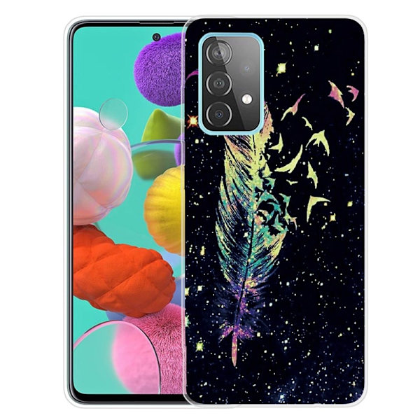 Deco Samsung Galaxy A73 Etui - Fluorescent Fjør Multicolor