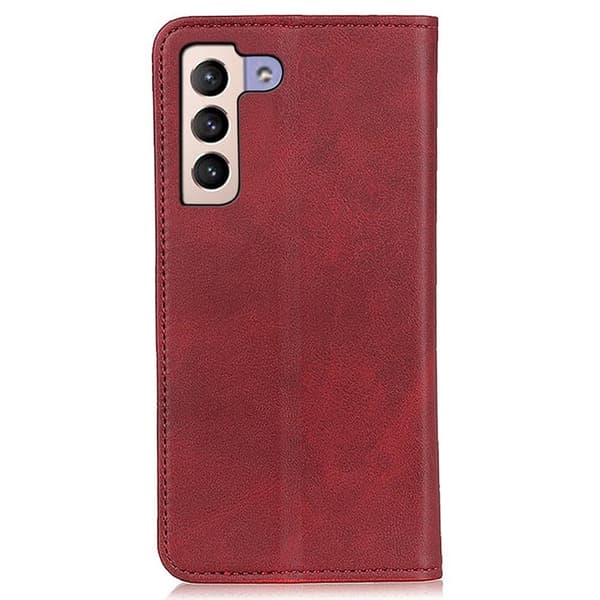 Flip Etui med Pung i Ekte Lær til Samsung Galaxy S23 Plus - Rød Red