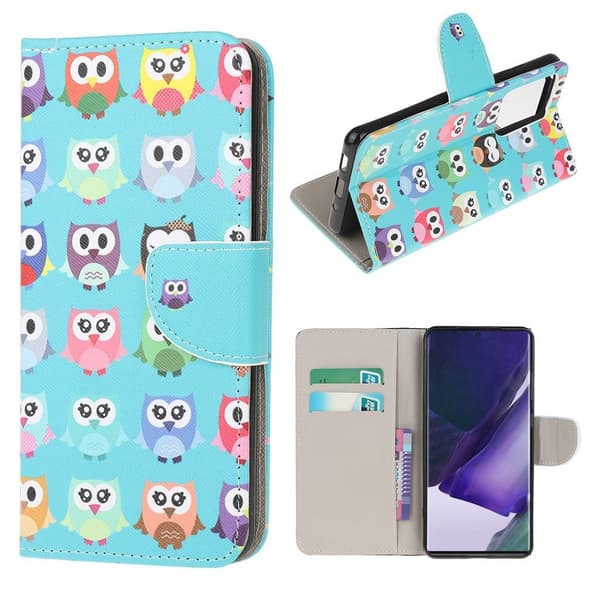 Wonderland Samsung Galaxy Note 20 Ultra Flip Etui - Farverig Ugler Multicolor