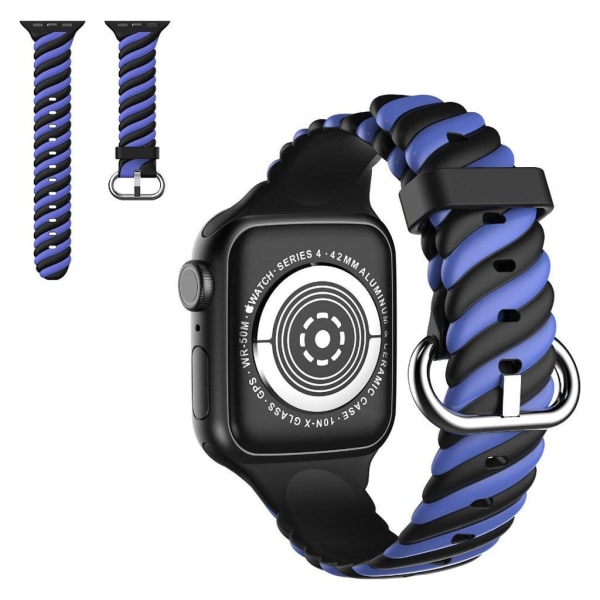 Apple Watch 42mm - 44mm unique color twist silicone watch strap Blue