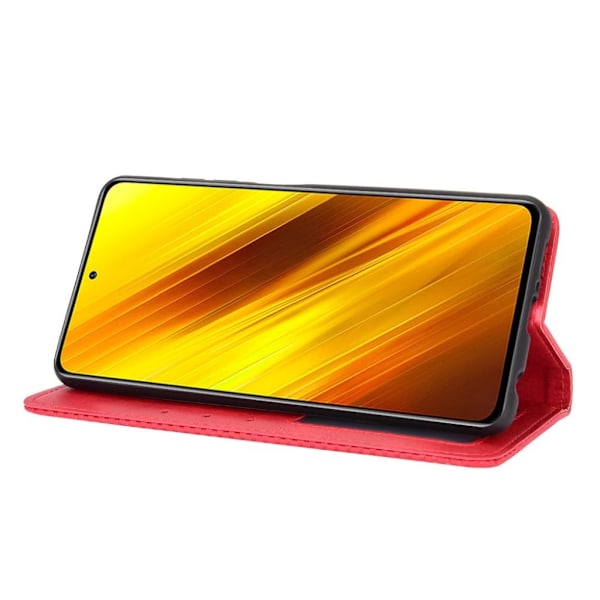 Bofink Vintage Xiaomi Poco X3 / X3 Nfc Læder Etui - Rød Red