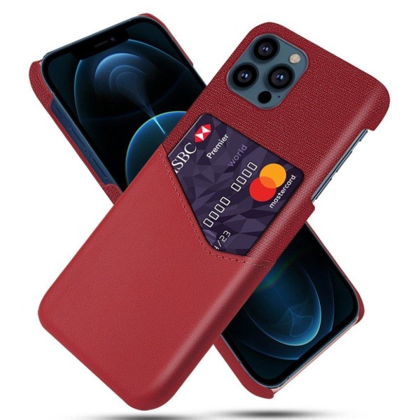 KSQ-telefonetui i stof og vegansk læder med kortplads iPhone 13 Red
