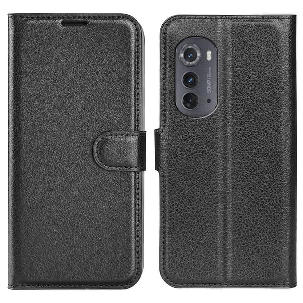 Klassisk Motorola Moto Edge 2022 Flip Etui - Sort Black