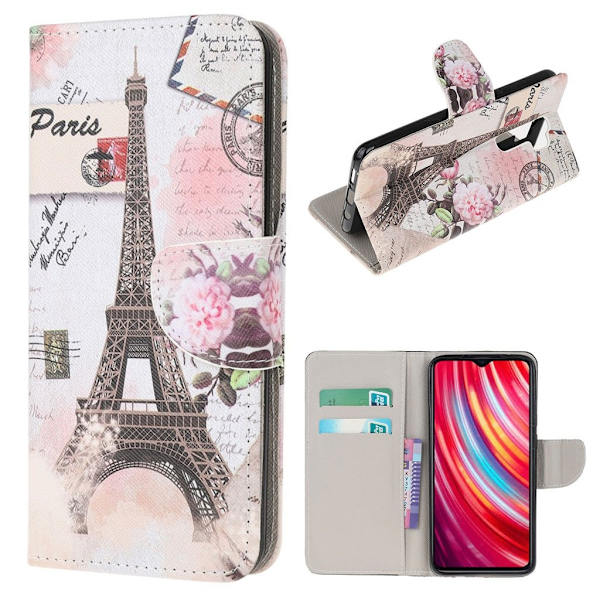 Wonderland Xiaomi Redmi Note 8 Pro flip-etui - Eiffeltårnet Multicolor