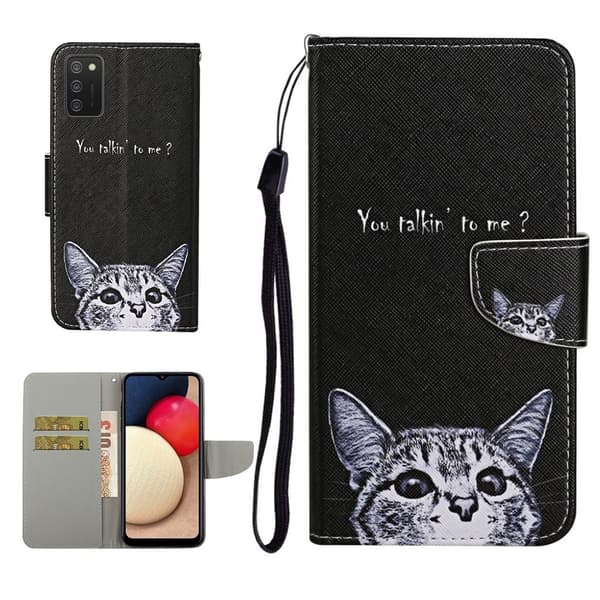 Wonderland Samsung Galaxy A02s Flip etui - Kat Black