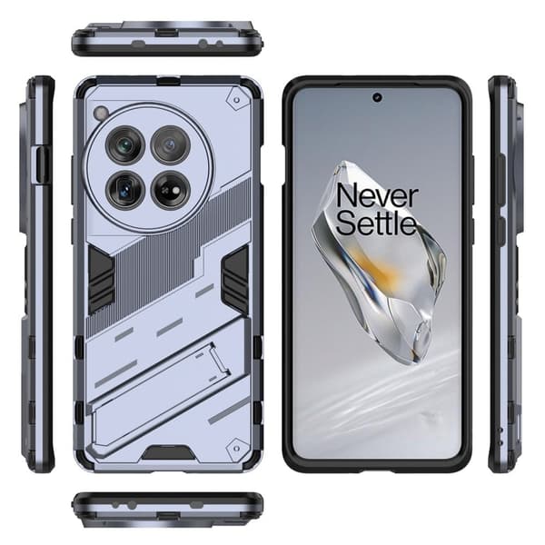 Stødsikkert moderne OnePlus 12 hybridcover - Mørkeblå Silver grey