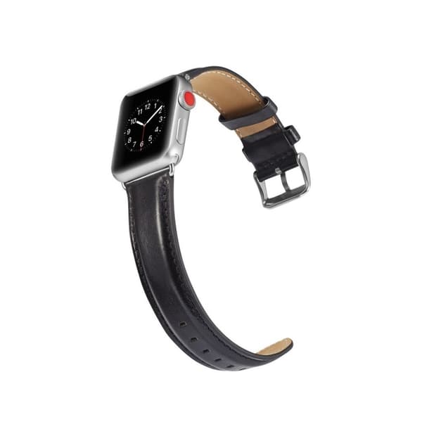 Apple Watch Series 4 40mm erstatnings urrem i kolæder - Sort Black