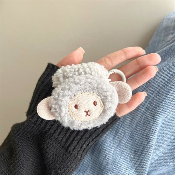 AirPods cute sheep style case with buckle - Grey Silver grey