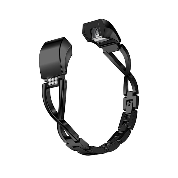 Fitbit Alta X-formet erstatningsrem med diamantlignende legering - Sort Black