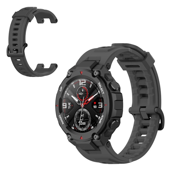 Amazfit T-Rex silikon klockarmband - mörkgrå Silvergrå