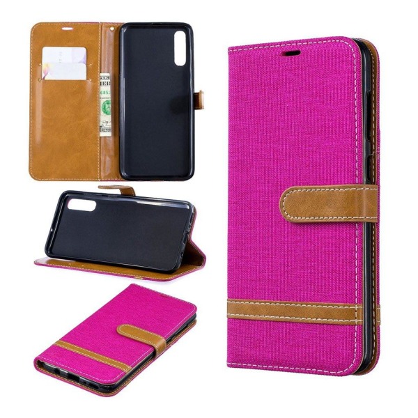 Jeans Samsung Galaxy A70 flip case - Ruusu Pink