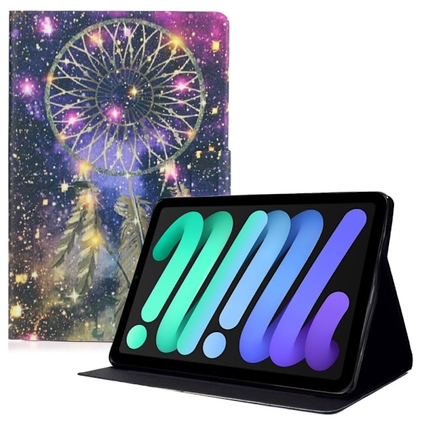 iPad 10.9 (2022) läderfodral med coolt mönster - Vindspel multifärg