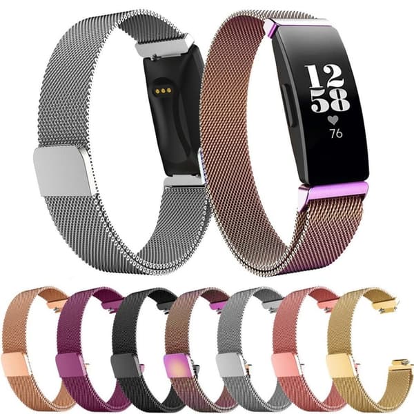 Fitbit Inspire / Inspire HR milanesisk urrem i rustfrit stål - størrelse: S / sølv Silver grey