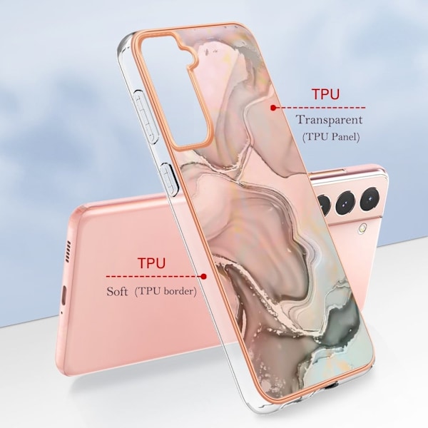 Marble Samsung Galaxy S21 Etui - Lyserød Pink