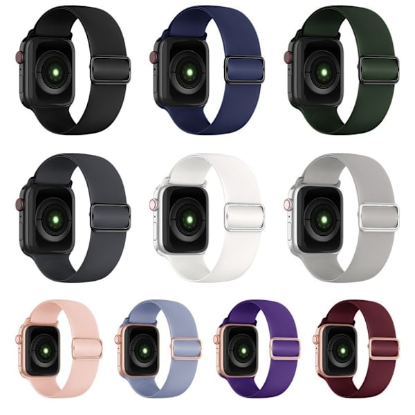 Apple Watch 40 mm justerbart klockarmband i silikon - Mörkgrå Silvergrå