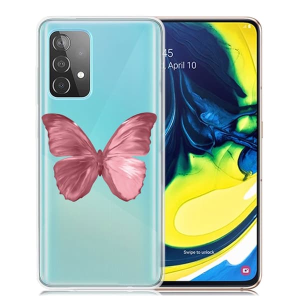 Deco Samsung Galaxy A82 5G Etui - Lyserød Sommerfugl Pink