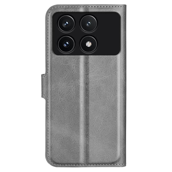 Hållbart konstläder Xiaomi Redmi K70 / Xiaomi Redmi K70 Pro fodral med plånbok - Grå Silvergrå