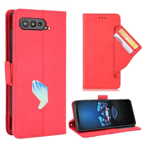 Modern-styled Læder Pung Etui til Asus Rog Phone 5 - Rød Red