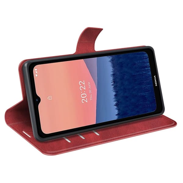 Læretui med Lommebok til Nokia C21 - Rød Red