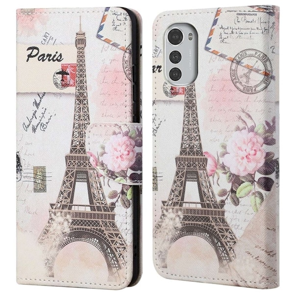 Wonderland Motorola Moto E32 flip etui - Tårn Multicolor