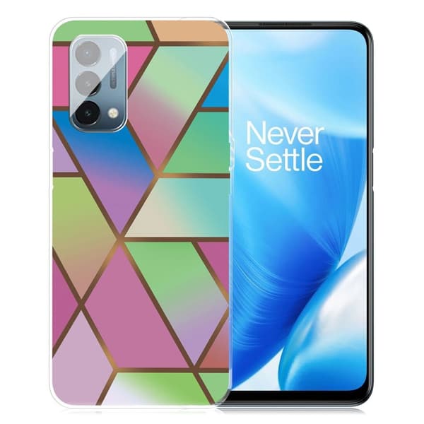 Marble design OnePlus Nord N200 5G cover - Rose/Grøn Og Blå Gradienter Multicolor