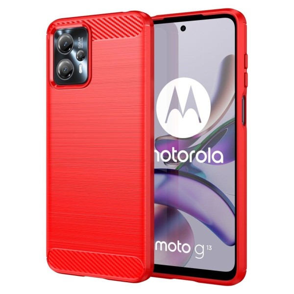 Carbon Flex Suojakotelo Motorola Moto G23 / G13 - Punainen Red