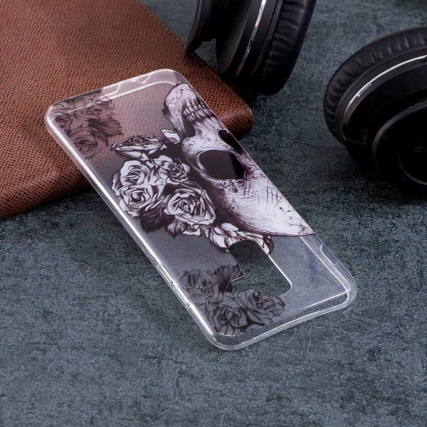 IMD Samsung Galaxy A6 Plus etui med mønster - Kranie Og Blomst Multicolor
