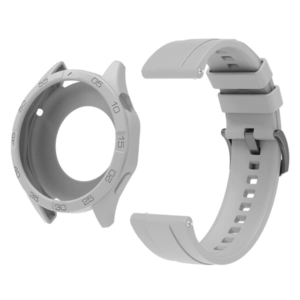 Huawei Watch GT 4 46mm silikonerem med urkasse - Grå Silver grey