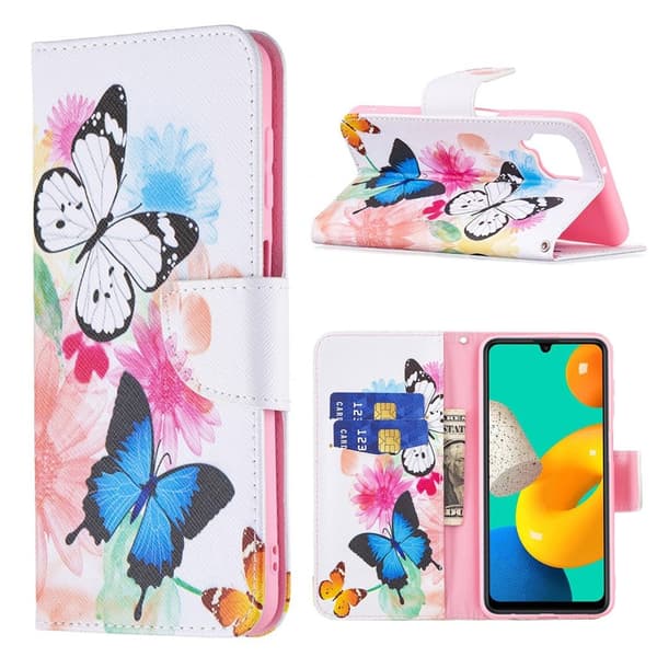 Wonderland Samsung Galaxy M32 flip etui - To Sommerfugle Multicolor