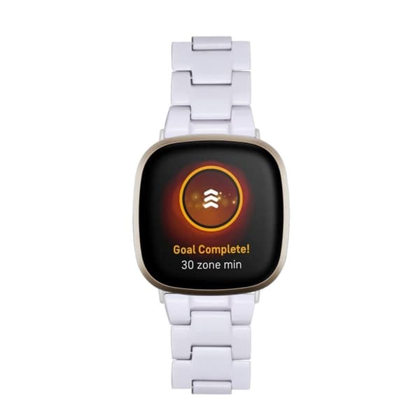 Fitbit Sense 2 / Versa 4 harpiksrem med metallspenne - Hvit White
