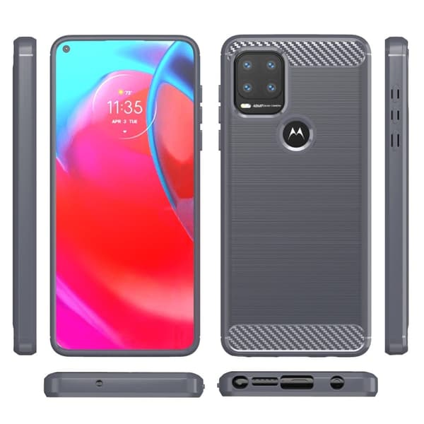 Carbon Flex Etui Motorola Moto G Stylus 5G - Grå Silver grey