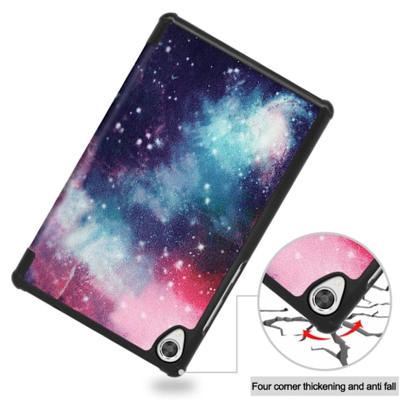 Lenovo Tab M8 viileä kuvio nahkainen läppäkotelo - Tähtitaivas Multicolor