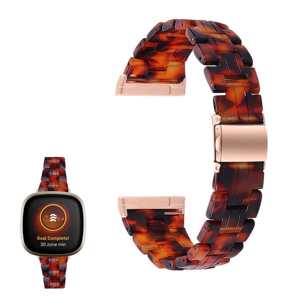 Fitbit Sense / Versa 3 harpiksarmbånd - Skilpaddeskall Brown