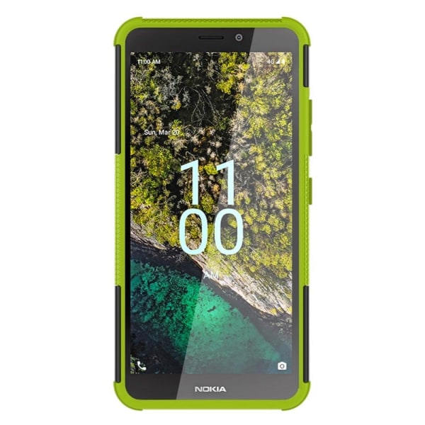 Kickstand cover with magnetic sheet for Nokia C100 - Green Grön